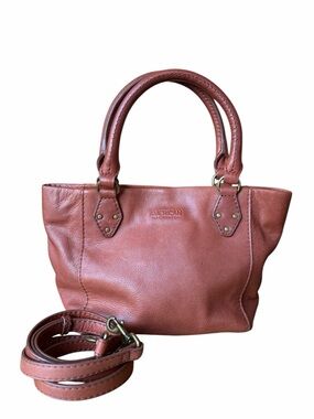 American Leather Co. Chestnut Leather Satchel Tote with Removable Strap
